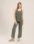 Straight leg pants in ribbed tricot